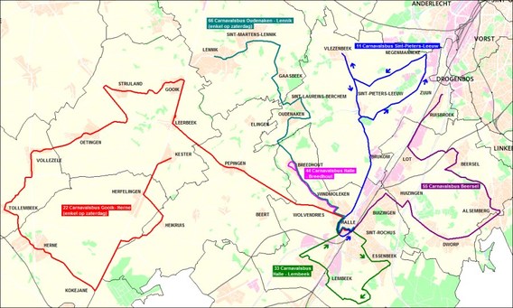 Route_carnavalbus_maart_2019