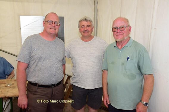 Jose Rosseel(links), Patrich Decat en Charif Capelle in het Baljuwhuis.- Foto Marc Colpaert