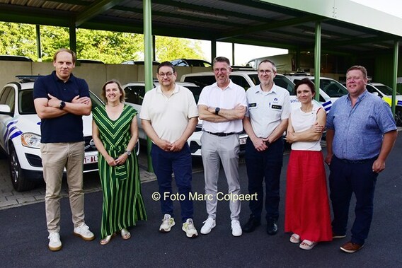 De burgemeesters met de Korpschef.- Foto Marc Colpaert