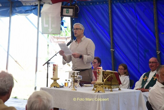 Theoloog Stijn aan het woord.- Foto Marc Colpaert