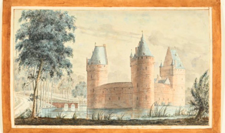 Kasteel van Beersel, een aquarel van Paul Vitzthumb, uit 1798. © Arenberg Auctions.
