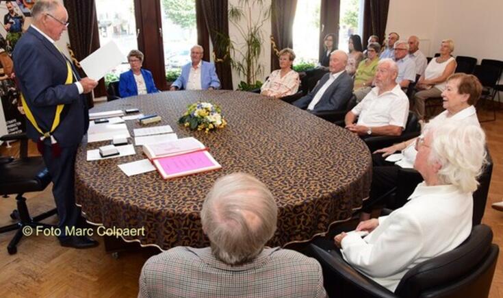 Tal van jubilarissen werden gehuldigd.- Foto Marc Colpaert