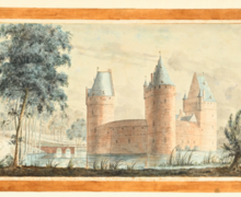 Kasteel van Beersel, een aquarel van Paul Vitzthumb, uit 1798. © Arenberg Auctions.
