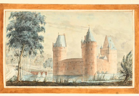 Kasteel van Beersel, een aquarel van Paul Vitzthumb, uit 1798. © Arenberg Auctions.
